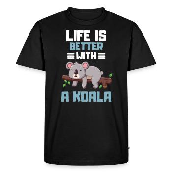 Amoureux des animaux Zoo Animal Drôle Cadeau Koala - T-shirt Premium bio Homme - noir - Devant - Nico (187cm)