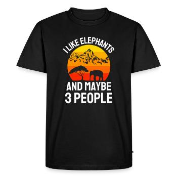 Éléphant drôle de cadeau d'animal de zoo de safari d'Afrique - T-shirt Premium bio Homme - noir - Devant - Nico (187cm)