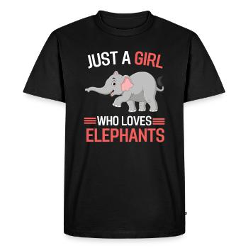 Éléphant de cadeau de fille d'amoureux des animaux d'Afrique - T-shirt Premium bio Homme - noir - Devant - Nico (187cm)