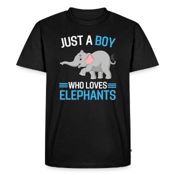 Éléphant de cadeau de garçons amoureux des animaux d'Afrique - T-shirt Premium bio Homme - noir - Devant - Nico (187cm)