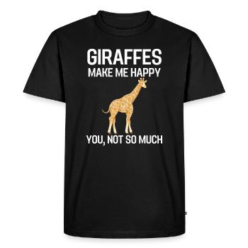 Cadeau drôle d'amant d'animal de zoo d'Afrique girafe - T-shirt Premium bio Homme - noir - Devant - Nico (187cm)