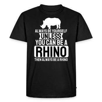 Rhinocéros animal d'Afrique Rhinocéros cadeau drôle - T-shirt Premium bio Homme - noir - Devant - Nico (187cm)