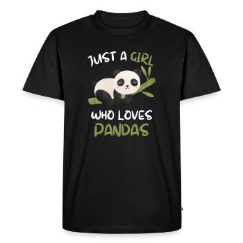 Panda Ours Animal Chinois Fille Cadeau Panda - T-shirt Premium bio Homme - noir - Devant - Nico (187cm)
