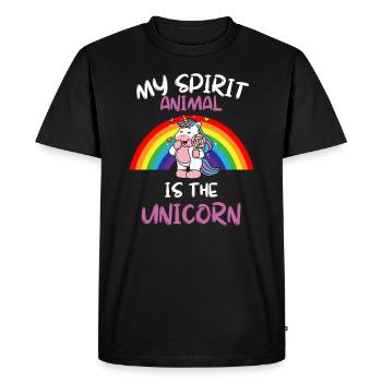 Fantasy Animal Magical Creature Gift Unicorn - Men's Premium Organic T-Shirt - black - Front - Nico (187cm)