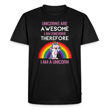 Magic Animal Funny Gift Fantasy Unicorn - Men's Premium Organic T-Shirt - black - Front - Nico (187cm)