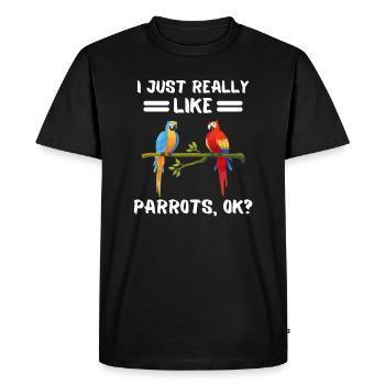 Animal exotique Ara Drôle de cadeau Perroquet - T-shirt Premium bio Homme - noir - Devant - Nico (187cm)