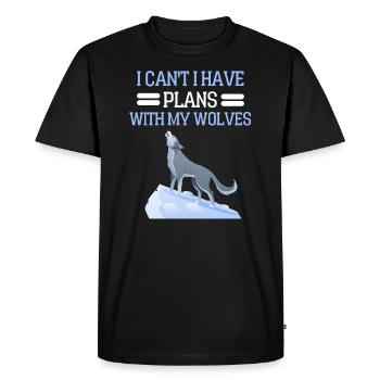 Predator Forest Animal Funny Gift Wolf - Men's Premium Organic T-Shirt - black - Front - Nico (187cm)