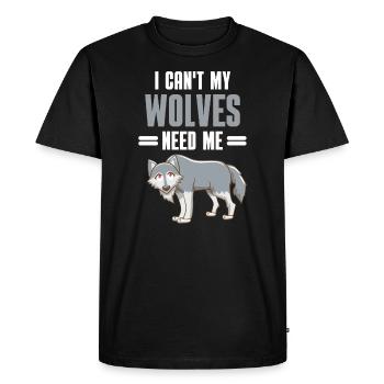 Forest Dweller Predator Funny Gift Wolf - Men's Premium Organic T-Shirt - black - Front - Nico (187cm)