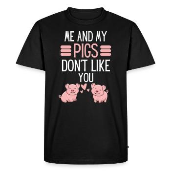 Cadeau drôle d’éleveur d’animaux de ferme - T-shirt Premium bio Homme - noir - Devant - Nico (187cm)