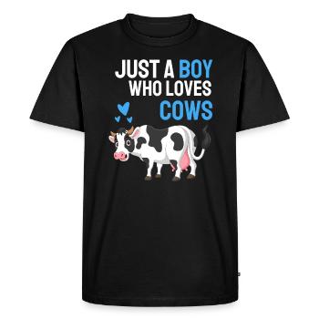 Jeune éleveur de vaches Cadeau Ferme Animal Vache - T-shirt Premium bio Homme - noir - Devant - Nico (187cm)