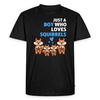 Habitant de la forêt Jeune animal de la forêt Cadeau Écureuil - T-shirt Premium bio Homme - noir - Devant - Nico (187cm)