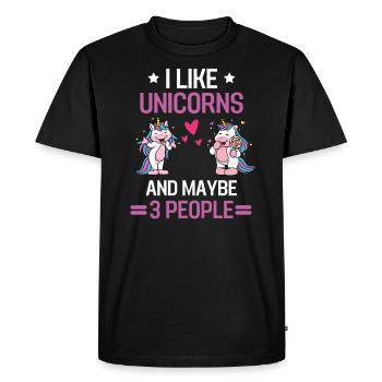 Fantasy Animal Magical Creature Gift Unicorn - Men's Premium Organic T-Shirt - black - Front - Nico (187cm)