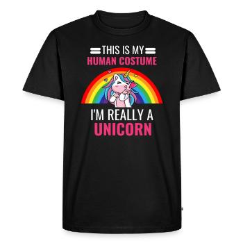 Unicorn Costume Party Fantasy Animal Gift Unicorn - Men's Premium Organic T-Shirt - black - Front - Nico (187cm)