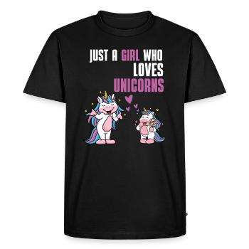 Magical Creature Girl Gift Fantasy Unicorn - Men's Premium Organic T-Shirt - black - Front - Nico (187cm)