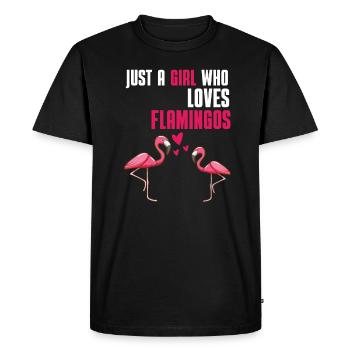Tropical Bird Animal Girl Cadeau Flamant Rose - T-shirt Premium bio Homme - noir - Devant - Nico (187cm)
