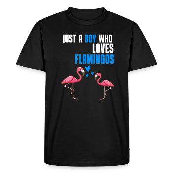 Tropical Bird Animal Boy Cadeau Flamant Rose - T-shirt Premium bio Homme - noir - Devant - Nico (187cm)
