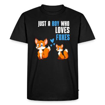 Habitants de la forêt Amoureux des animaux Garçon Cadeau Renard - T-shirt Premium bio Homme - noir - Devant - Nico (187cm)
