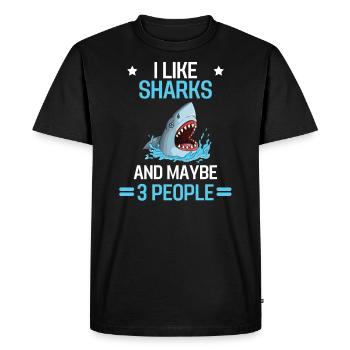 Ocean Animal Predator Sea Animal Gift Shark - T-shirt Premium bio Homme - noir - Devant - Nico (187cm)