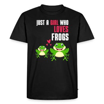 Amphibians Frog Lover Girl Gift Frog - Men's Premium Organic T-Shirt - black - Front - Nico (187cm)