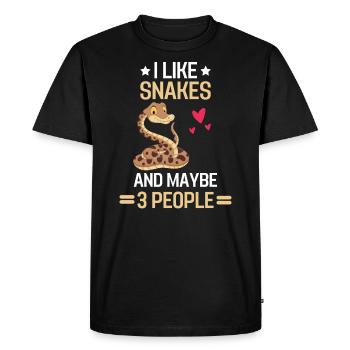 Reptiles Animal Lovers Predator Gift Snake - Men's Premium Organic T-Shirt - black - Front - Nico (187cm)