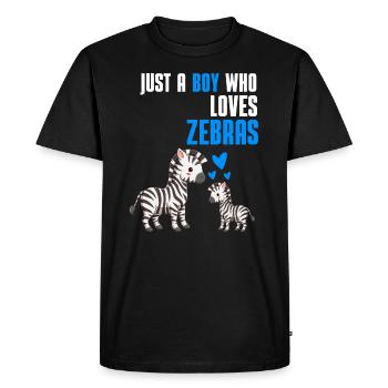 Africa Animal Lovers Zebra Boy Gift Zebra - Men's Premium Organic T-Shirt - black - Front - Nico (187cm)