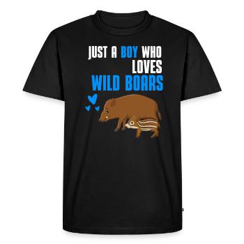 Sanglier Jeune Forêt Animal Cadeau Sanglier - T-shirt Premium bio Homme - noir - Devant - Nico (187cm)