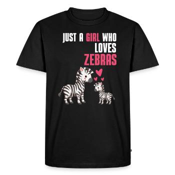 Africa Animal Lovers Zebra Girl Gift Zebra - Men's Premium Organic T-Shirt - black - Front - Nico (187cm)