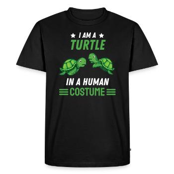 Turtle Costume Gift Sea Turtle - Men's Premium Organic T-Shirt - black - Front - Nico (187cm)