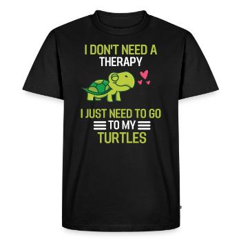 Animal marin Océan Animal Cadeau Tortue - T-shirt Premium bio Homme - noir - Devant - Nico (187cm)