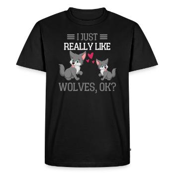 Predator Forest Animal Lovers Gift Funny Wolf - Men's Premium Organic T-Shirt - black - Front - Nico (187cm)