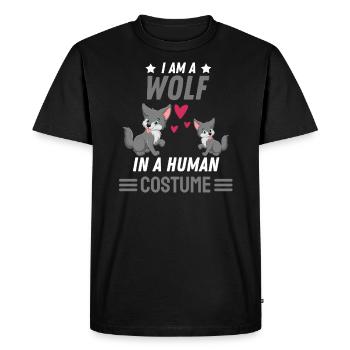 Predator Wolf Costume Party Forest Animal Gift Wolf - Men's Premium Organic T-Shirt - black - Front - Nico (187cm)