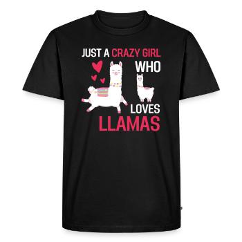 Alpaga Animal Lovers Fille Cadeau Lama - T-shirt Premium bio Homme - noir - Devant - Nico (187cm)