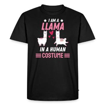 Lama Costume Party Alpaga Cadeau Drôle Lama - T-shirt Premium bio Homme - noir - Devant - Nico (187cm)