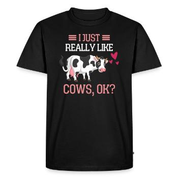 Farm Animal Farmer Gift Funny Cow - Men's Premium Organic T-Shirt - black - Front - Nico (187cm)