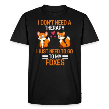 Fox Therapy Forest Animal Animal Friend Gift Fox - Men's Premium Organic T-Shirt - black - Front - Nico (187cm)