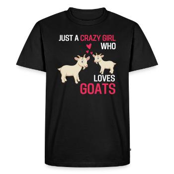 Farm Animal Farmer Girl Gift Goat - Men's Premium Organic T-Shirt - black - Front - Nico (187cm)