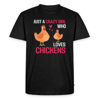 Farm Animal Farmer Girl Gift Chicken - Men's Premium Organic T-Shirt - black - Front - Nico (187cm)