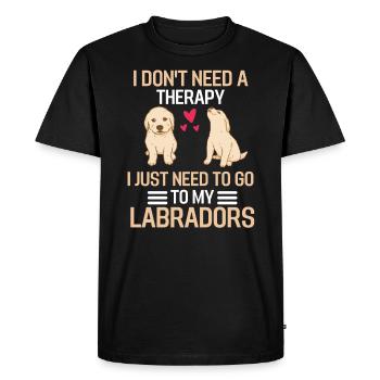Dog Therapy Dog Lovers Gift Labrador - Men's Premium Organic T-Shirt - black - Front - Nico (187cm)