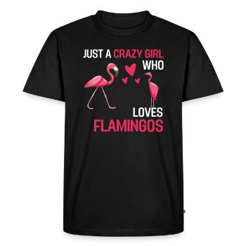 Tropical Bird Animal Girl Cadeau Flamant Rose - T-shirt Premium bio Homme - noir - Devant - Nico (187cm)