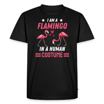 Tropical Bird Costume Gift Funny Flamingo - Men's Premium Organic T-Shirt - black - Front - Nico (187cm)