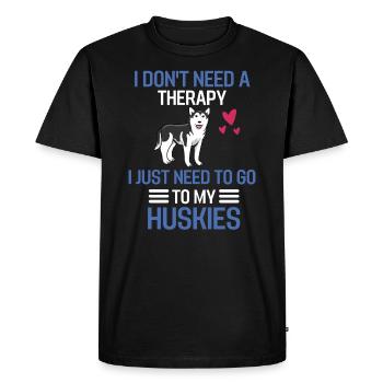 Dog Therapy Dog Lovers Gift Husky - Men's Premium Organic T-Shirt - black - Front - Nico (187cm)