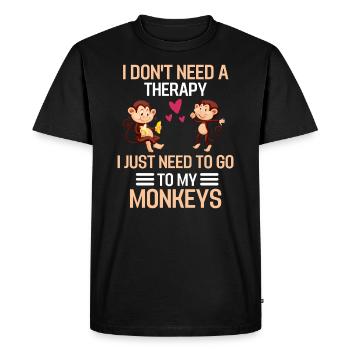 Zoo Animal Chimpanzé Thérapie Cadeau Singe Drôle - T-shirt Premium bio Homme - noir - Devant - Nico (187cm)