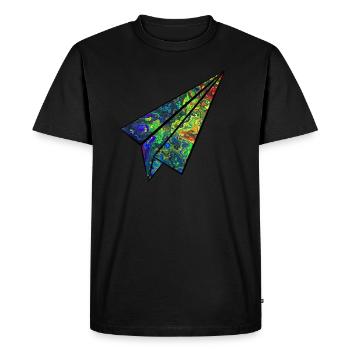 Avions en papier colorés - T-shirt Premium bio Homme - noir - Devant - Nico (187cm)