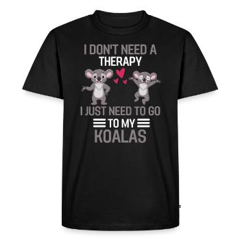 Koala Thérapie Zoo Animal Cadeau Koala Drôle - T-shirt Premium bio Homme - noir - Devant - Nico (187cm)