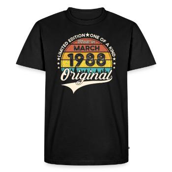 35e anniversaire Mann Original March Né en 1988 - T-shirt Premium bio Homme - noir - Devant - Nico (187cm)