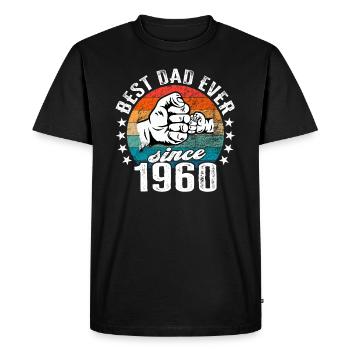 Meilleur papa du monde depuis 1960 Fête des pères - T-shirt Premium bio Homme - noir - Devant - Nico (187cm)