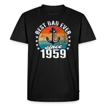 Best dad in the world since 1959 anchor - Men's Premium Organic T-Shirt - black - Front - Nico (187cm)