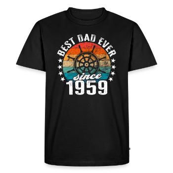 Best dad in the world since 1959 captain - Men's Premium Organic T-Shirt - black - Front - Nico (187cm)