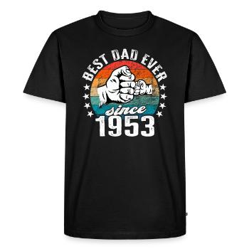 Meilleur papa du monde depuis 1953 Fête des pères - T-shirt Premium bio Homme - noir - Devant - Nico (187cm)