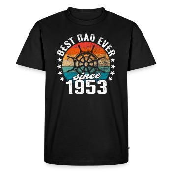 Meilleur papa du monde depuis 1953 capitaine - T-shirt Premium bio Homme - noir - Devant - Nico (187cm)